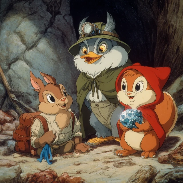Don Bluth Animated Animals Owl Squirrel Echidna