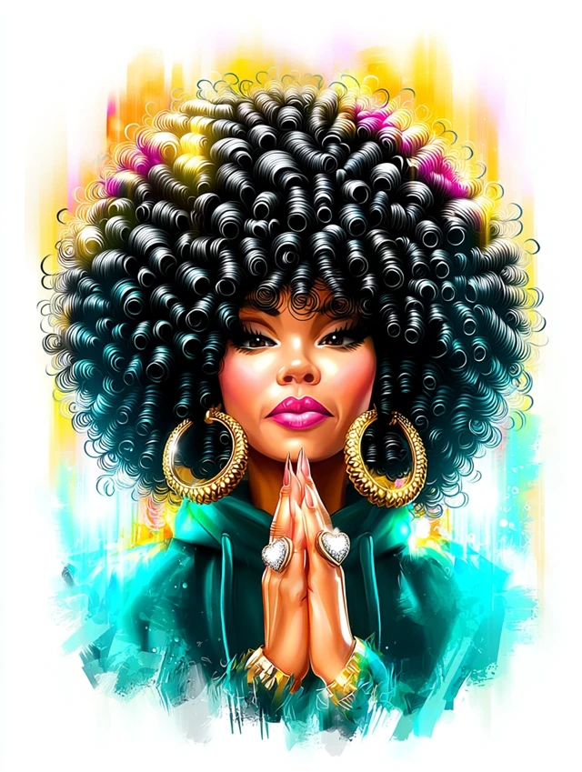African American Woman Watercolor Illustration