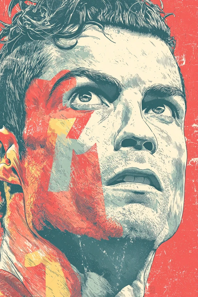 Cristiano Ronaldo Vector Art Portrait Football Poster