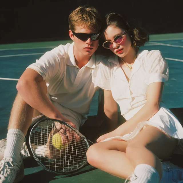 Young Couple Tennis Photo Fashion Style