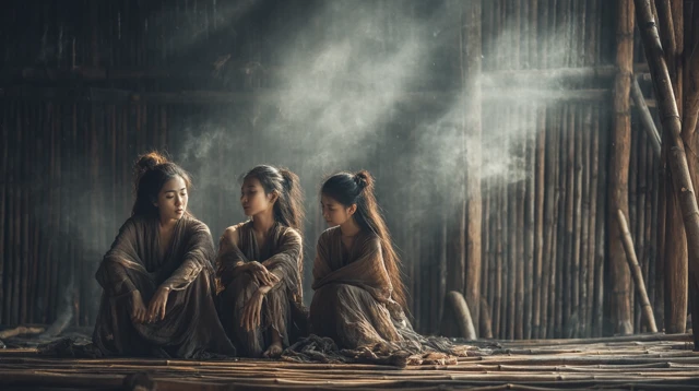 Dai Women in Bamboo Shed Photography 8K