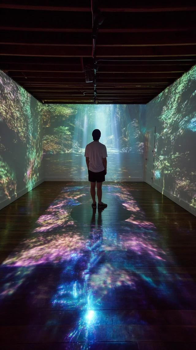 Hallucinogenic Journey Blurring Real and Digital