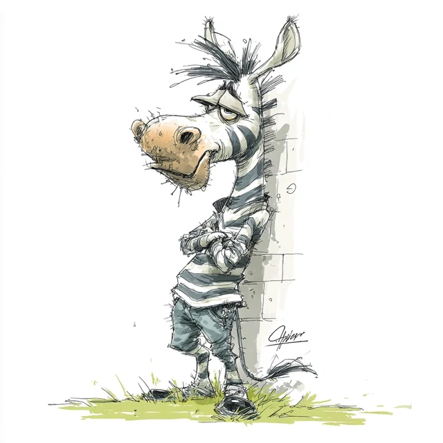 Cartoon Zebra Illustration by Skottie Young