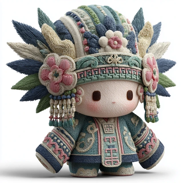 Chibi Dragon Blind Box Toy Hanfu 3D Render