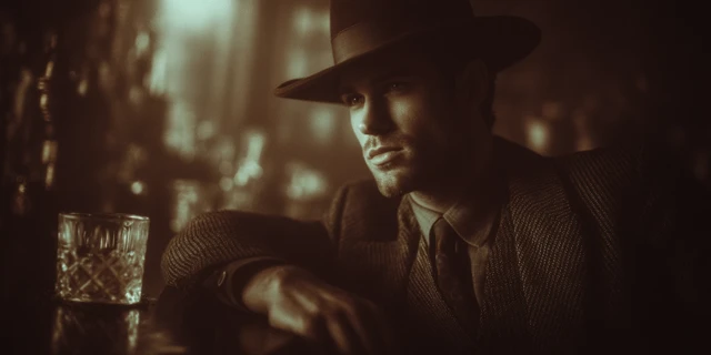 Classic Gentleman Dandy in Film Noir Style