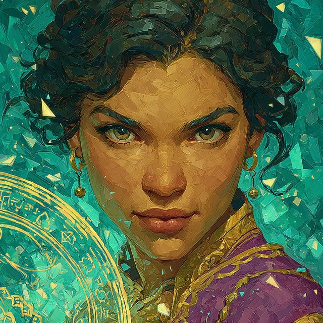 Powerful Female Mage Casting a Spell