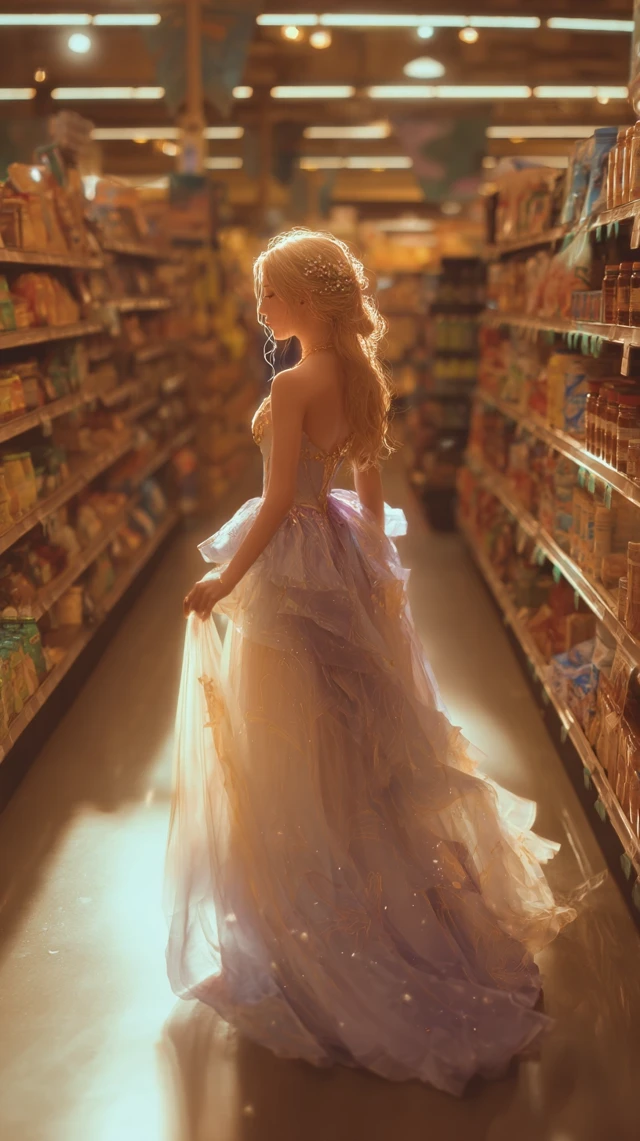 Floral Queen in Grocery Store Dreamy Magical Art