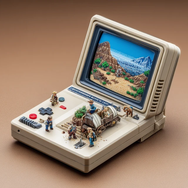 Pocket C64 Playing Oregon Trail Retro Gaming
