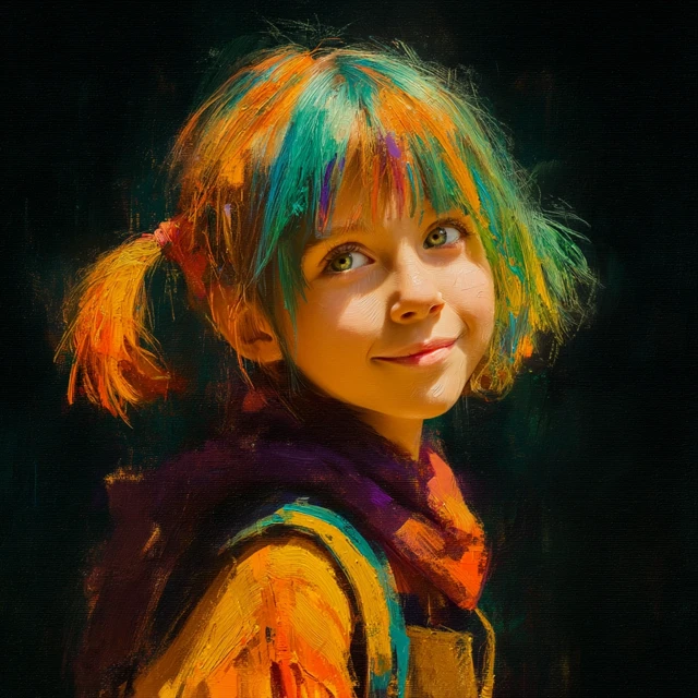 Futuristic Girl Smiling Illustration Art