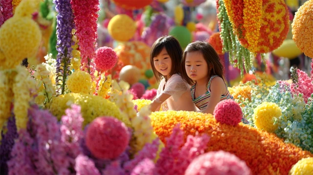 Festival de las Flores Floral Floats Street Scene