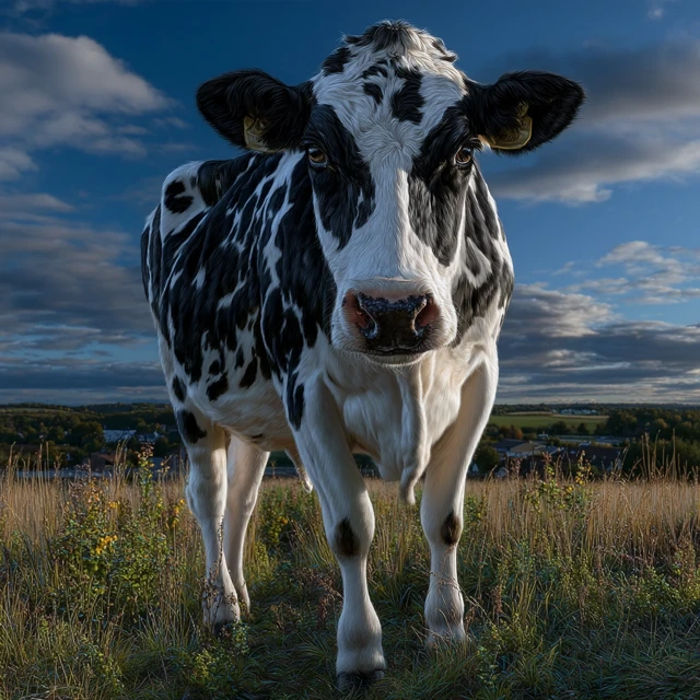 Holstein Cow in Pasture Realistic Painting