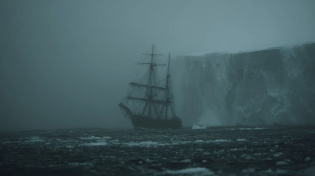 Ghost Ship Frozen in Ice A Creepy Antarctic Scene