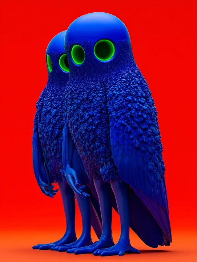 Alien Creature with Big Eyes 3D Render