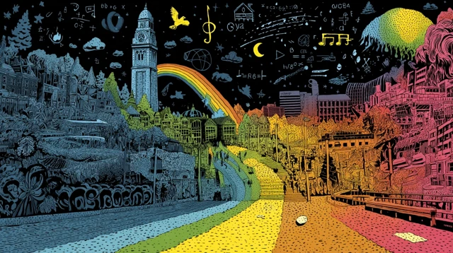 Graffiti Art Campus Bells Musical Notes Birds