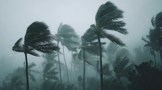 Hurricane in Hawaii Tropical Trees