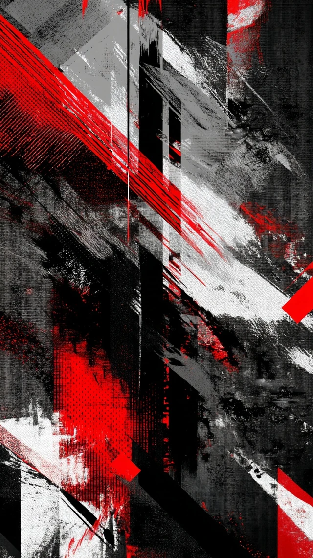 Abstract Red Black Grunge Art