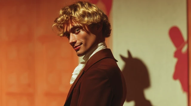 Masquerade Ball 1960s Glam Man Smiling Portrait
