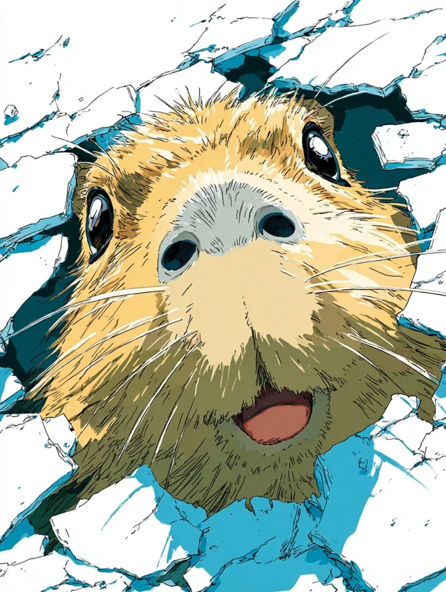 Cute Capybara Manga Style Illustration