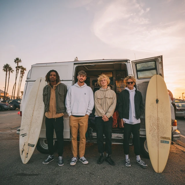 Surfers with Van Beach Ready