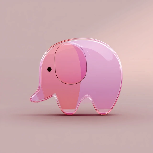 Abstract Cartoon Elephant in Jelly 3D Illustration