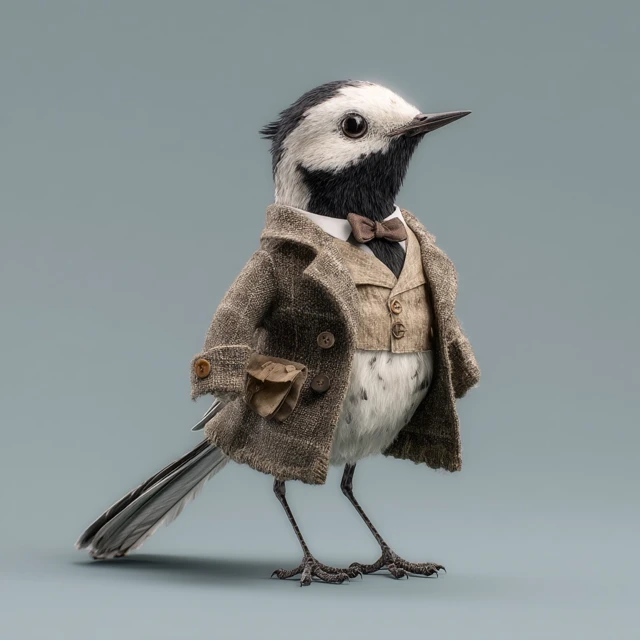 Wagtail Bird Illustration Furry Art