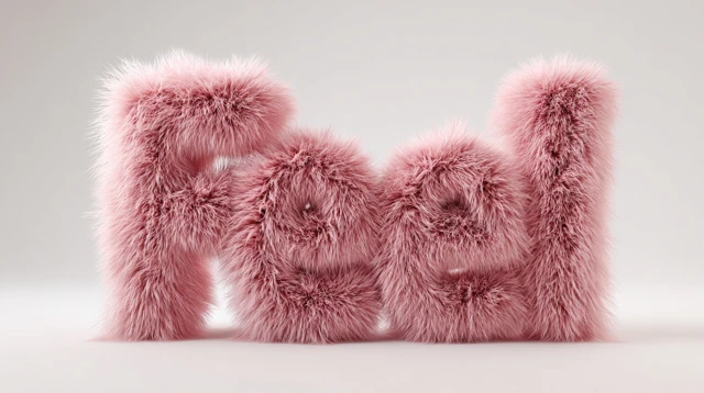 Pink Fur Feel 3D Render Soft and Fluffy Texture