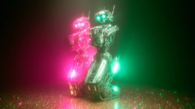 Cyberpunk Robot War Machine Neon Lights EDM Vibes