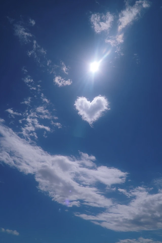 Heart Cloud in Blue Sky A Real Photo
