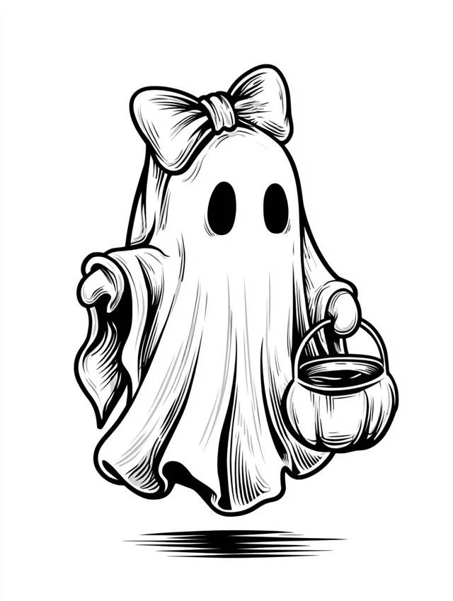 Cute Ghost Illustration Halloween Cartoon