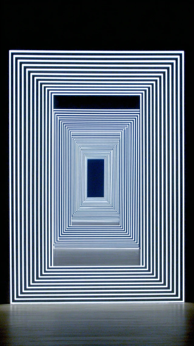 Neon Pathway Light Tunnel Abstract