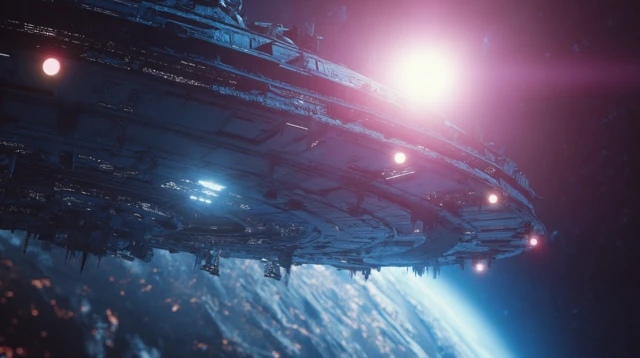 Space Station in Deep Space Sci Fi Aesthetic