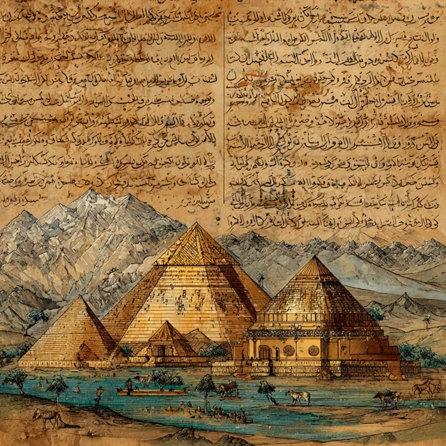 Giza Pyramids Abbasid Illustration
