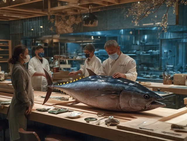 Japanese Tuna King Chef Kitchen Cooking