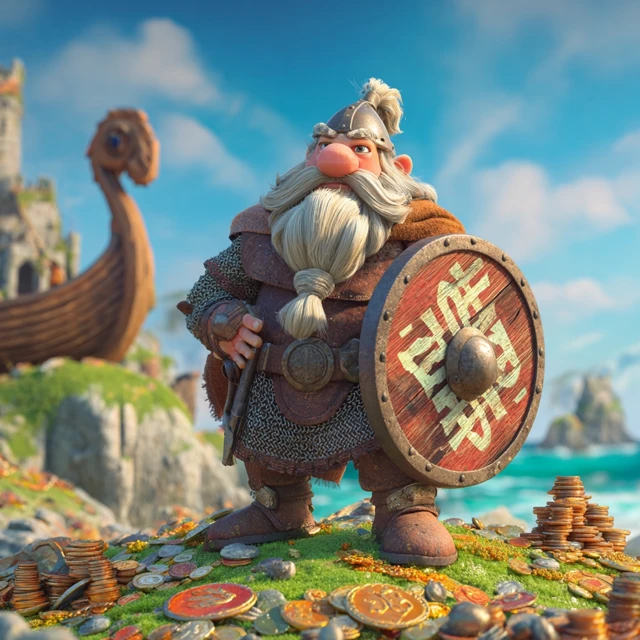 Proud Viking in Britain 3D Cartoon Illustration