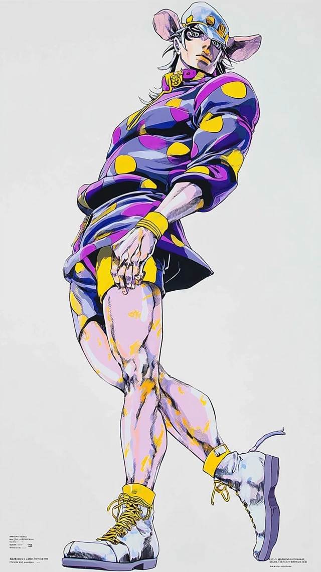 Stylish Anime Man in JoJos Bizarre Adventure Style