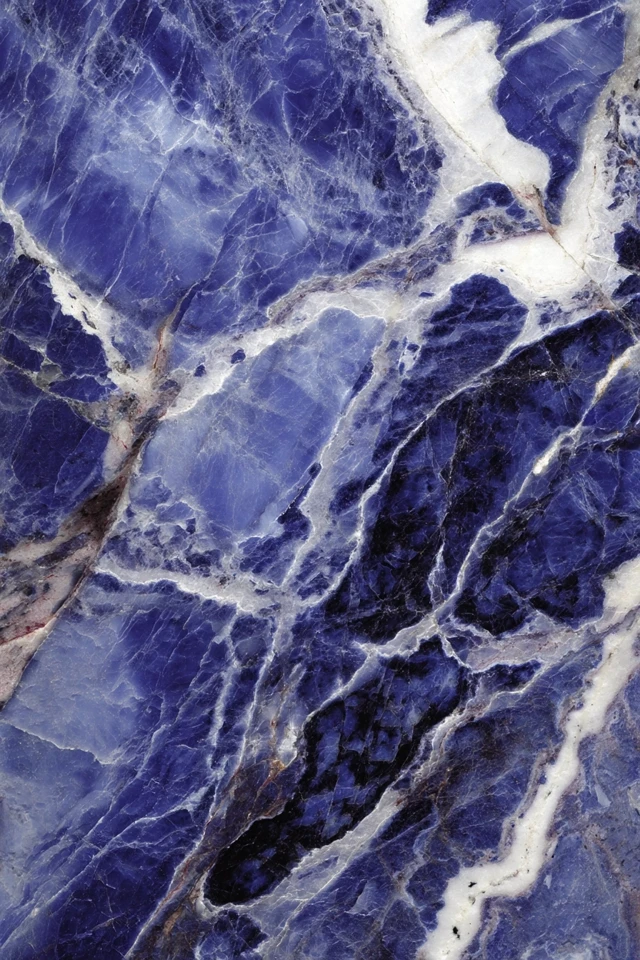 Blue Sodalite Marble Stone Texture with Veins and Swirls