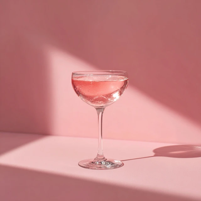 Pink Cocktail in Champagne Glass