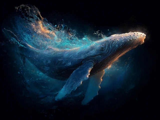 Artistic Whale Depiction Mastery of Light and Contrast