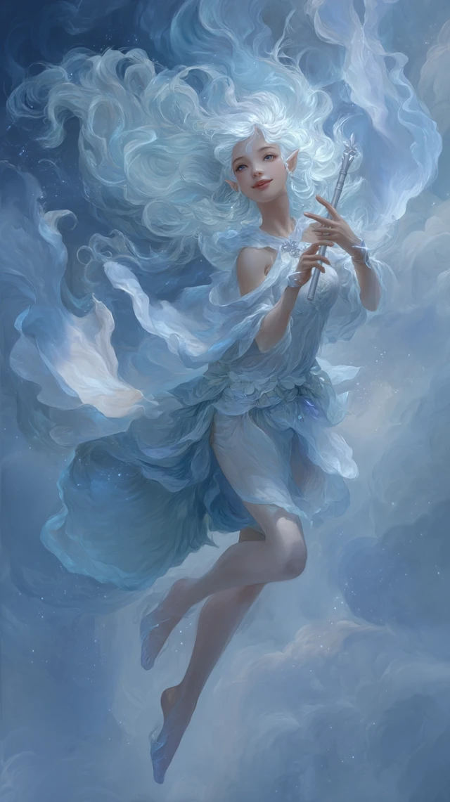 Zephyra: Ethereal Wind Spirit Fantasy Art