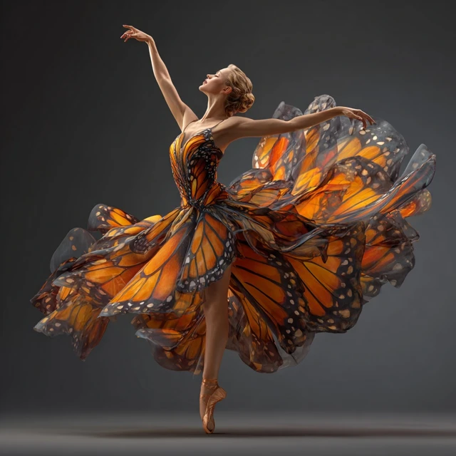 Ballerina in Butterfly Tutu Photo Realistic
