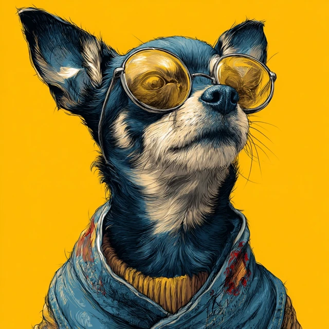 Cute Puppy with Sunglasses Illustration