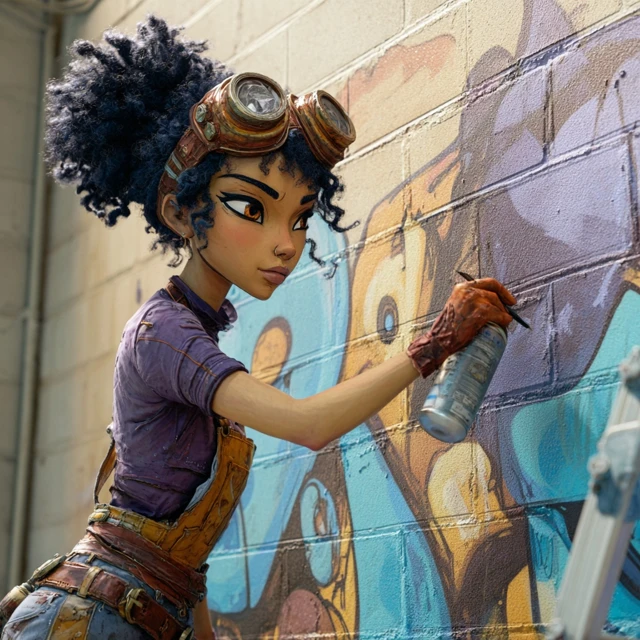 Cherbi Afro Latina Punk Steampunk Graffiti Artist