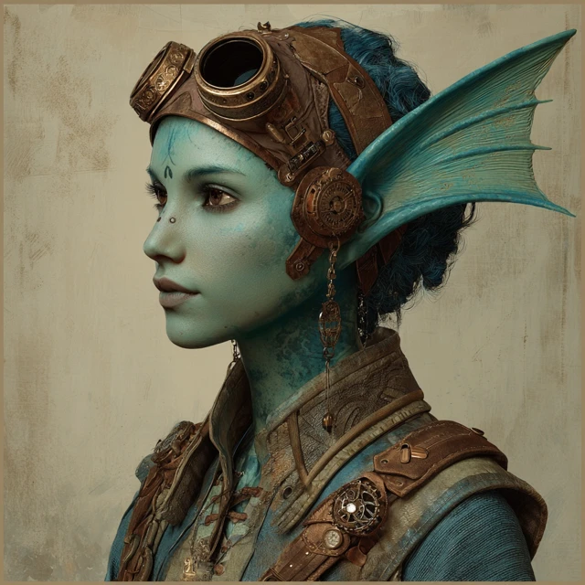 Steampunk Sea Elf Female with Fin Ears