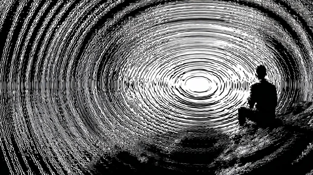 Solitary Figure Hypnotic Spiral Aesthetic