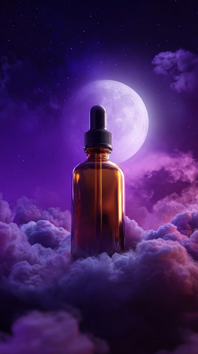Mystical Dropper Bottle Under Moonlight Fantasy Scene
