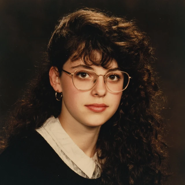 1985 Senior Portrait Brunette Glasses