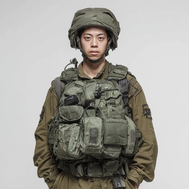 Israeli Soldier in Military Gear Portrait