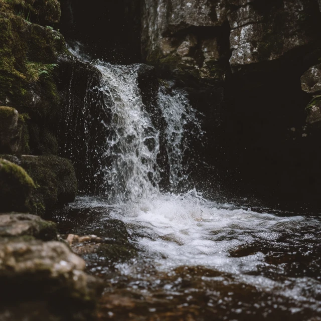 Beautiful Waterfall Close Up Nature Photography