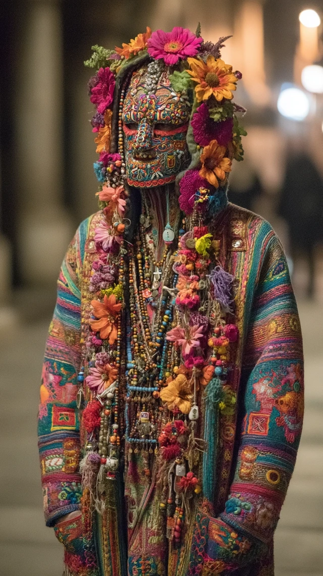Nepalese Shaman Costume Voodoo Mask Photography