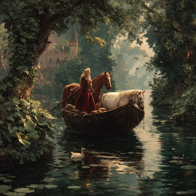 Ferryman of Animals Oil Painting Fantasy